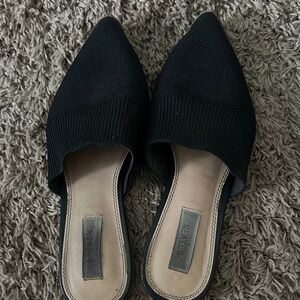 Seven7 Black Knit Women's Mules